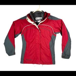 Women’s Columbia Core Interchange 2 in 1 Hooded Winter Ski Jacket Red Size Small
